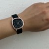 ساعت مچی دخترانه دفرمه بند سیلیکونی مشکی W110