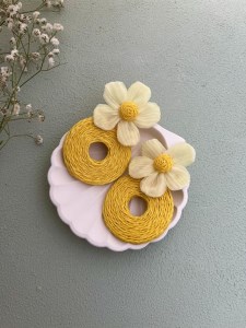 گوشواره رافیا طرح توری کد E103