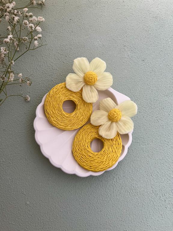 گوشواره رافیا طرح توری کد E103