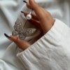 دستبند زنانه طرح پروانه و مروارید کد B134
