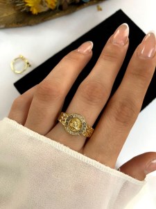 انگشتر زنانه طرح طلا مدل NYH کد R122