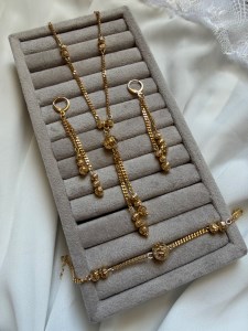 سرویس زنانه برنجی طرح گوی کد S125