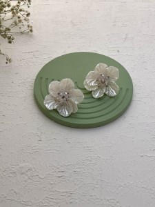 گوشواره صدفی گل کد E119