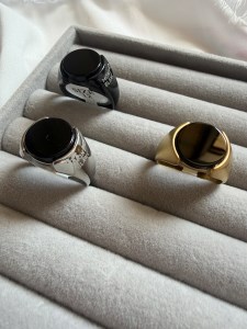 انگشتر مردانه استیل نگین بیضی افقی کد R130
