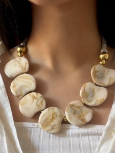 گردنبند زنانه پارچه ای طرح سنگ N134