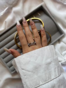 انگشتر زنانه آبکاری نقره کد R134