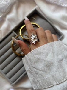 انگشتر زنانه آبکاری نقره کد R139