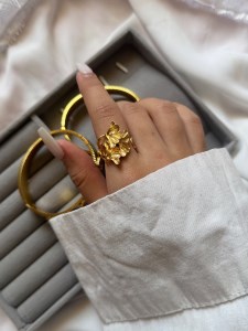 انگشتر زنانه آبکاری نقره کد R139