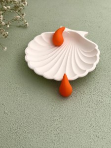 گوشواره طرح اشک نارنجی کد E125