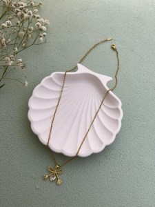 گردنبند طرح پاپیون و قلب کد N101