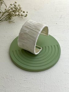 دستنبند بنگل رشته ای نقره ای کد B112